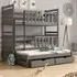 Krakow Bunk Bed with Trundle and Storage - Graphite, Wood