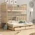 Krakow Bunk Bed with Trundle and Storage - Pine, Wood