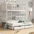 Krakow Bunk Bed with Trundle and Storage - White, Wood