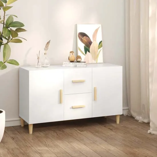Krefeld Sideboard 2 Doors 2 Drawers - White, Engineered Wood product