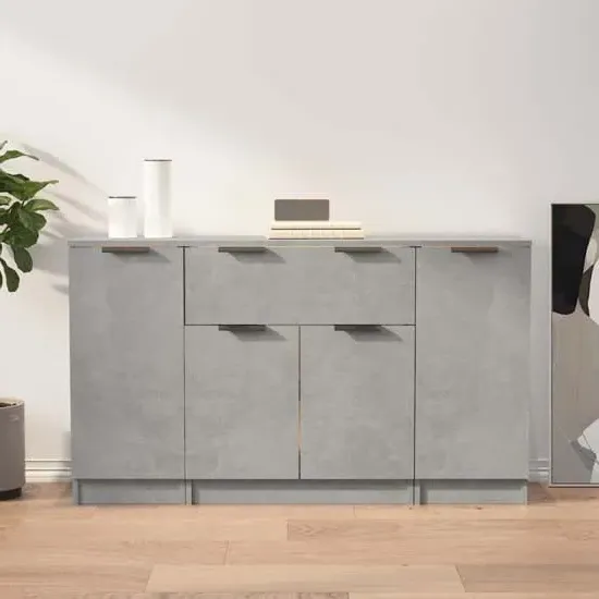 Krefeld Sideboard with Storage - Concrete Effect, Engineered Wood