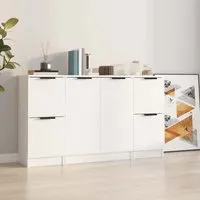 Krefeld Sideboard with Storage - White, Engineered Wood