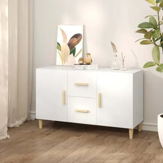 Krefeld Sideboard with Storage - White, Engineered Wood