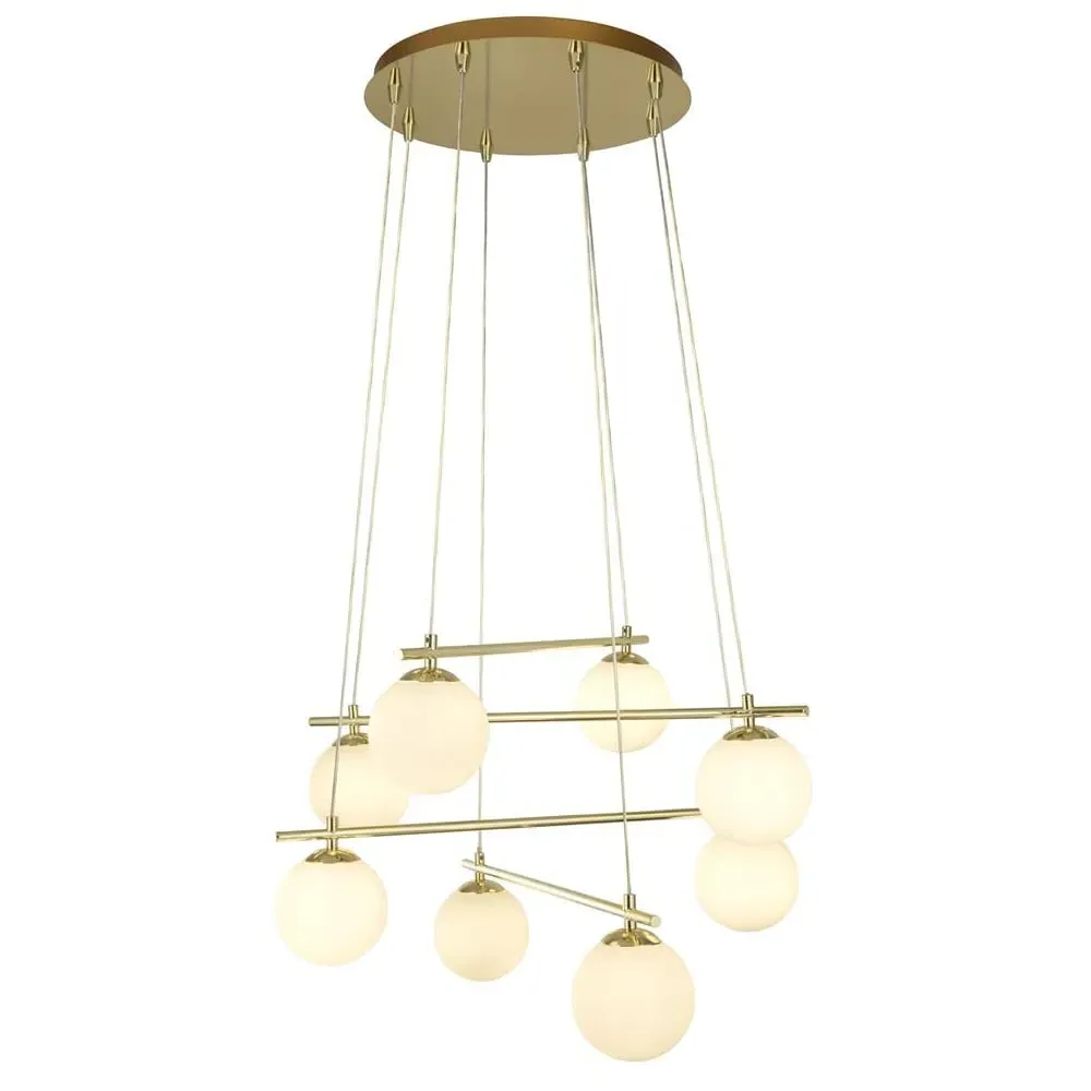 Kris Cross 8 Light Ceiling Pendant Light - Gold image