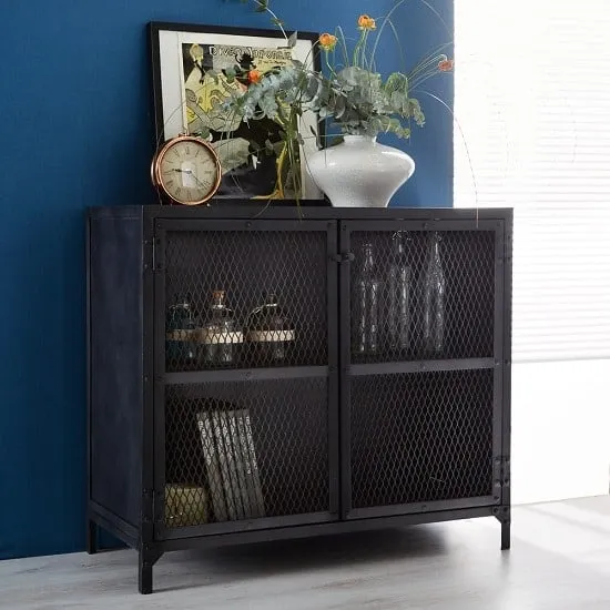 Kristel Compact Sideboard with 2 Doors - Dark Iron