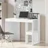 Krum Laptop Desk with 2 Shelves - White, Engineered Wood