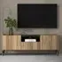Krum Wooden TV Stand with 2 Doors 1 Drawer - Oak, Black