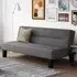 Kubota Velvet Sofa Bed with Wooden Legs - Grey