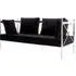 Kurhah 2-Seater Sofa with Lattice Frame - Black, Velvet