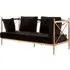 Kurhah 2-Seater Sofa with Lattice Frame - Black, Velvet