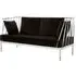 Kurhah 2-Seater Sofa with Tapered Frame - Black, Velvet
