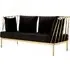 Kurhah 2-Seater Sofa with Tapered Frame - Black, Velvet