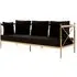Kurhah 3-Seater Sofa with Lattice Frame - Black, Velvet