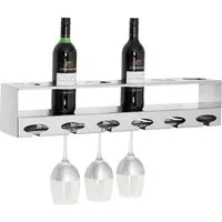 Kurhah 6-Bottle Wall-Mounted Wine Rack - Silver, Steel alternate view