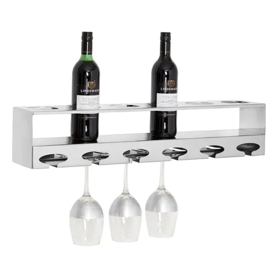 Kurhah 6-Bottle Wall-Mounted Wine Rack - Silver, Steel product