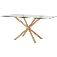 Kurhah Rectangular Dining Table - Rose Gold, Glass