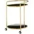 Kurhah Round 2 Tier Drinks Trolley - Black, Steel