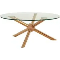 Kurhah Round Coffee Table - Rose Gold, Glass