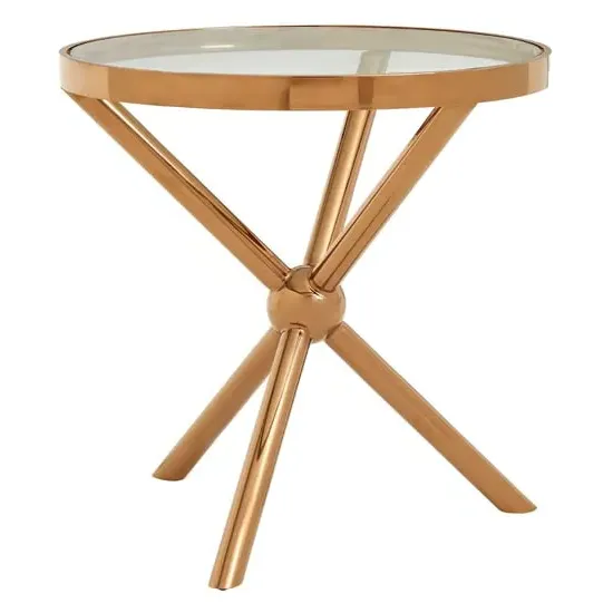 Kurhah Round Side Table - Rose Gold, Glass image
