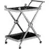 Kurhah Serving Trolley with Cross Frame - Silver, Glass