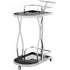 Kurhah Serving Trolley with Wavy Frame - Silver, Glass
