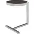 Kurhah Side Table with T-Shaped Base - Black, Silver Steel