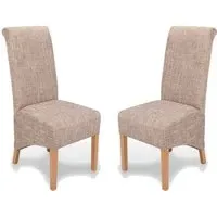 Kyoto Dining Chairs in Pair - Oatmeal, Tweed Fabric alternate view