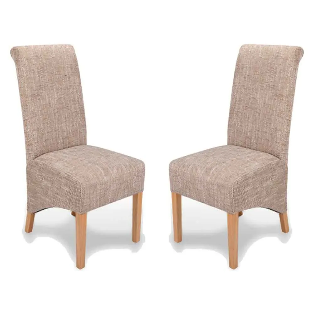 Kyoto Dining Chairs in Pair - Oatmeal, Tweed Fabric product