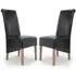 Kyoto Dining Chairs with Oak Legs - Black, Leather