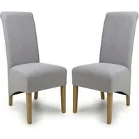 Kyoto Dining Chairs with Oak Legs - Green, Fabric