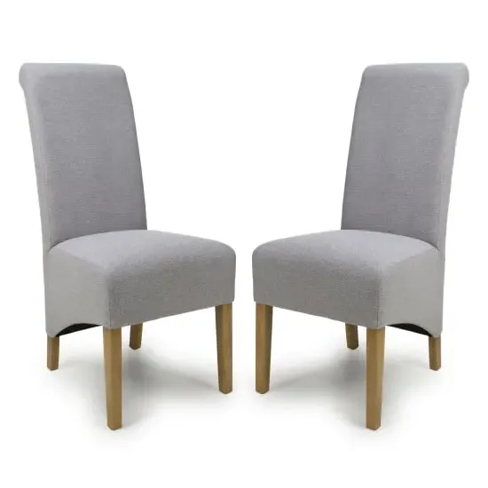 Kyoto Dining Chairs with Oak Legs - Green, Fabric image