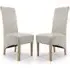 Kyoto Dining Chairs with Oak Legs - Ivory, Leather