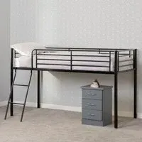 Kyoto Metal Mid Sleeper Bunk Bed - Black
