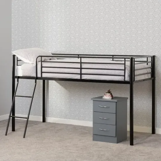 Kyoto Metal Mid Sleeper Bunk Bed - Black image
