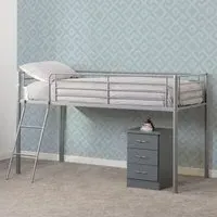 Kyoto Metal Mid Sleeper Bunk Bed - Silver