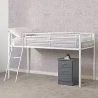 Kyoto Metal Mid Sleeper Bunk Bed - White