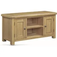 Kysen Small TV Stand with 2 Doors - Oak, Wood alternate view