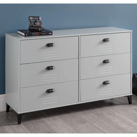 Laasya 6-Drawer Chest of Drawers - Grey, Pine