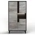 Laax 2-Door Display Cabinet with LED - Black, MDF