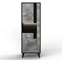 Laax Left-Hand Display Cabinet with LED - Black, MDF