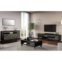 Laax Living Room Set with Sideboard - Black Oxide, MDF