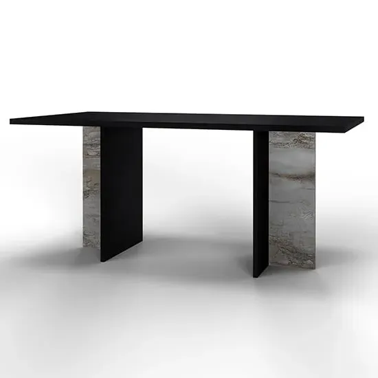 Laax Rectangular Dining Table - Black, MDF image