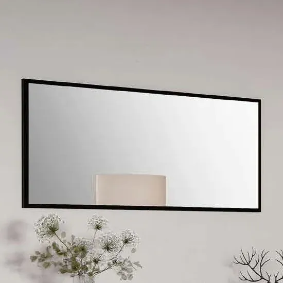 Laax Rectangular Wall Mirror - Black, MDF image