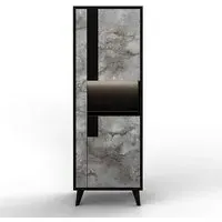 Laax Right-Hand Display Cabinet with LED - Black, MDF