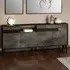 Laax Sideboard with 4 Doors and LED - Black, MDF
