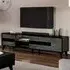 Laax TV Stand with 3 Doors and LED - Black, MDF