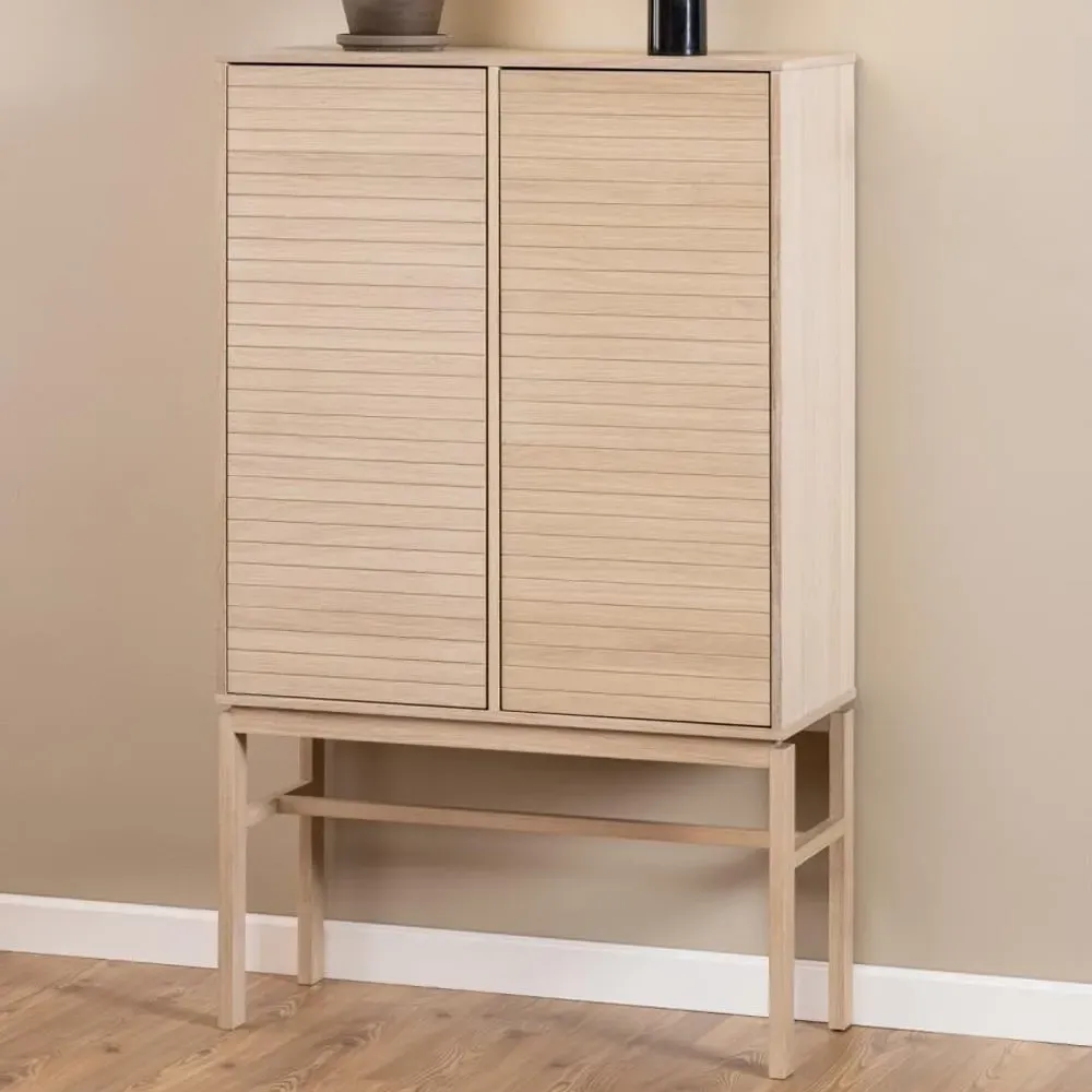 Labasa 2-Door Storage Cabinet - White, Oak