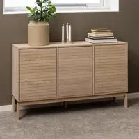 Labasa 3-Door Storage Cabinet - White, Oak