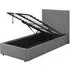 Lacer Plus Single Bed with Storage - Grey, Linen Fabric