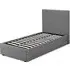 Lacer Single Bed - Grey, Linen Fabric